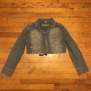 Hydraulic Cropped Denim Jacket